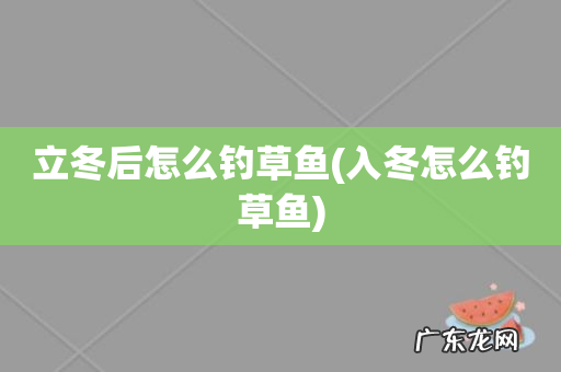入冬怎么钓草鱼 立冬后怎么钓草鱼