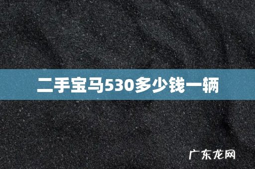 二手宝马530多少钱一辆