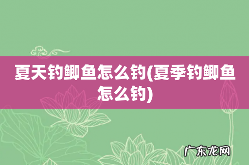 夏季钓鲫鱼怎么钓 夏天钓鲫鱼怎么钓