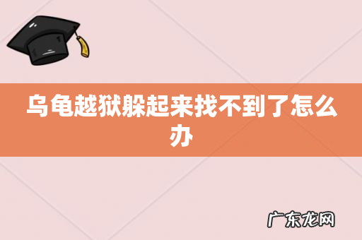 乌龟越狱躲起来找不到了怎么办