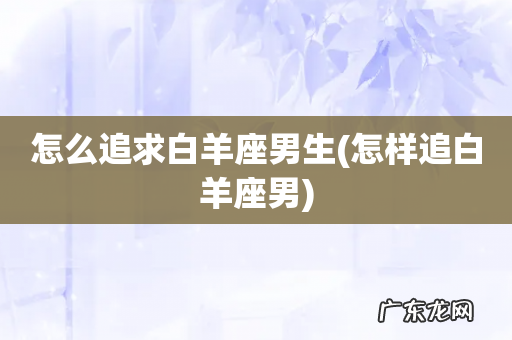 怎样追白羊座男 怎么追求白羊座男生