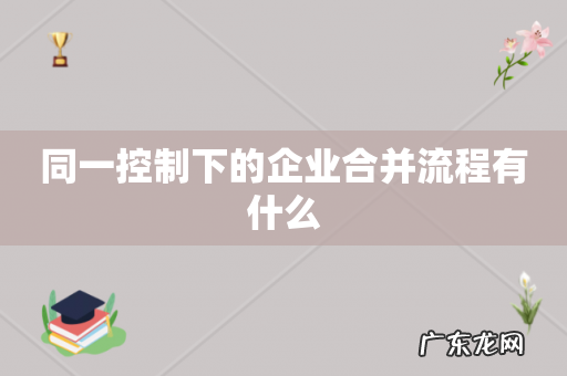 同一控制下的企业合并流程有什么