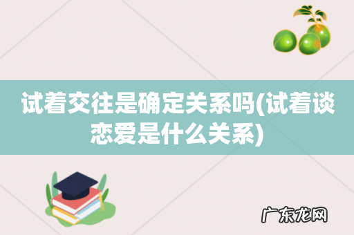 试着谈恋爱是什么关系 试着交往是确定关系吗