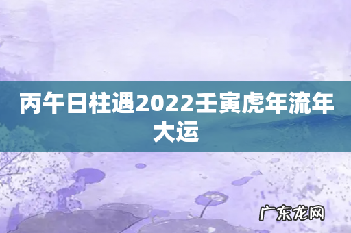 丙午日柱遇2022壬寅虎年流年大运