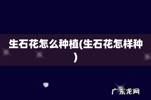 生石花怎样种 生石花怎么种植