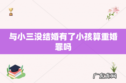 与小三没结婚有了小孩算重婚罪吗