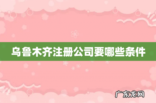 乌鲁木齐注册公司要哪些条件