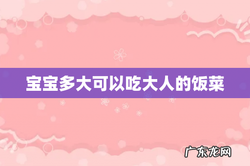 宝宝多大可以吃大人的饭菜