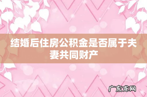 结婚后住房公积金是否属于夫妻共同财产