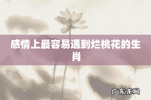 感情上最容易遇到烂桃花的生肖