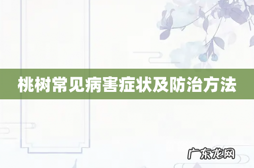 桃树常见病害症状及防治方法