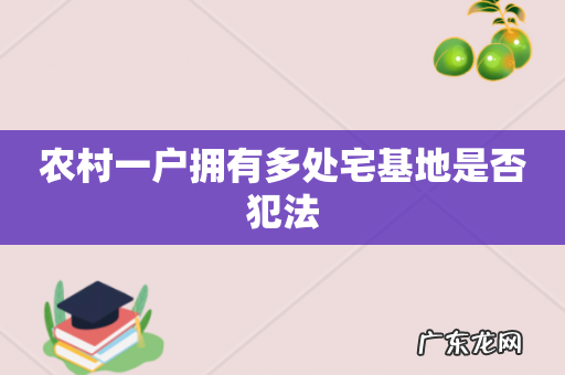 农村一户拥有多处宅基地是否犯法