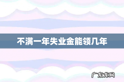 不满一年失业金能领几年