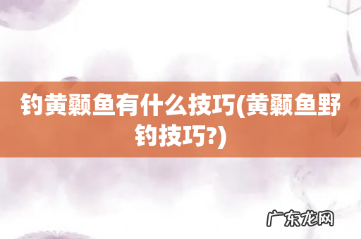 黄颡鱼野钓技巧? 钓黄颡鱼有什么技巧