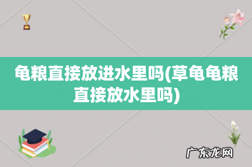 草龟龟粮直接放水里吗 龟粮直接放进水里吗