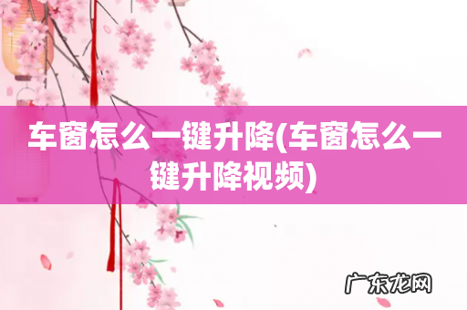 车窗怎么一键升降视频 车窗怎么一键升降