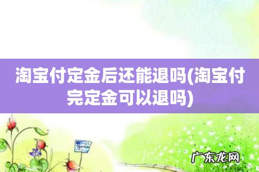淘宝付完定金可以退吗 淘宝付定金后还能退吗