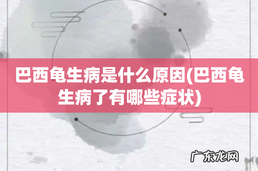 巴西龟生病了有哪些症状 巴西龟生病是什么原因