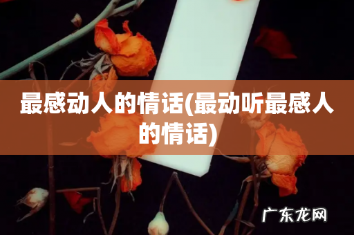 最动听最感人的情话 最感动人的情话
