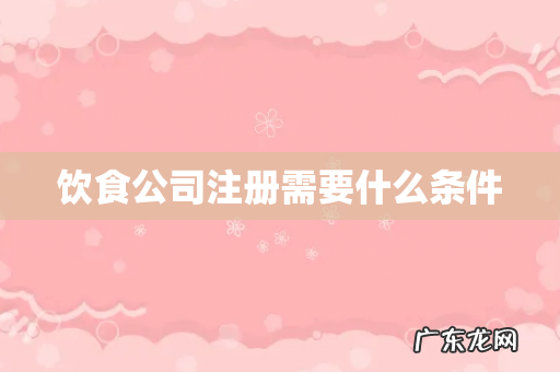 饮食公司注册需要什么条件