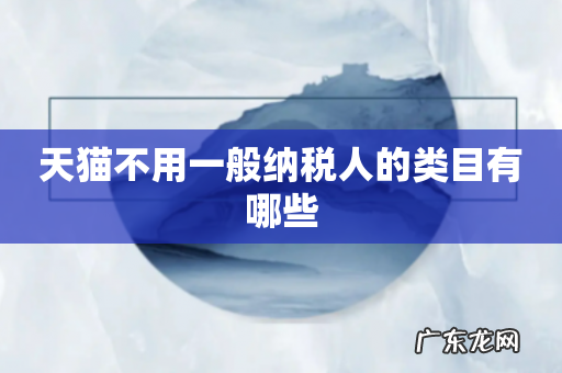 天猫不用一般纳税人的类目有哪些