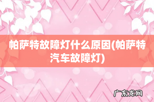 帕萨特汽车故障灯 帕萨特故障灯什么原因