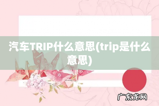 trip是什么意思 汽车TRIP什么意思