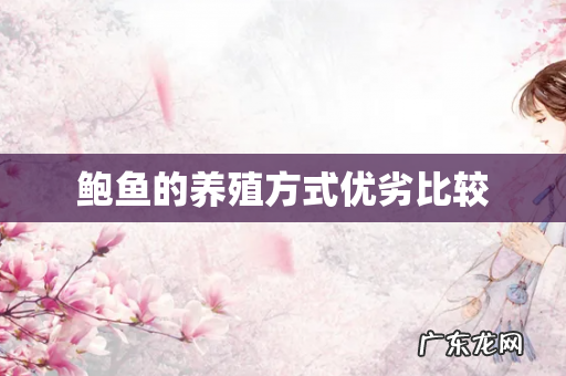 鲍鱼的养殖方式优劣比较