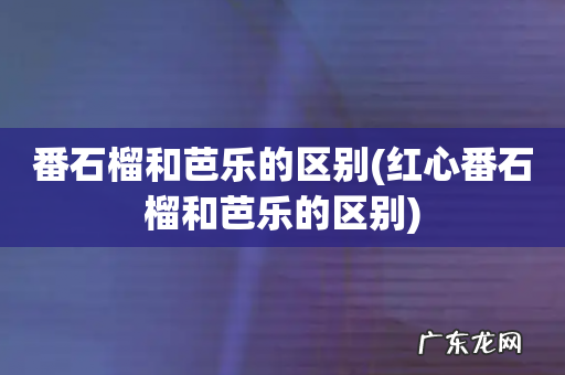 红心番石榴和芭乐的区别 番石榴和芭乐的区别