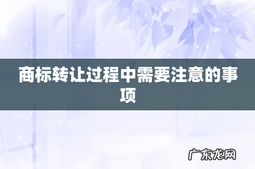 商标转让过程中需要注意的事项