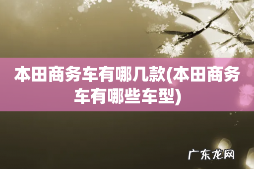 本田商务车有哪些车型 本田商务车有哪几款