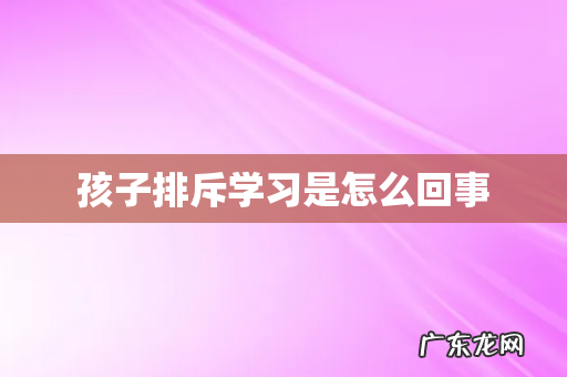 孩子排斥学习是怎么回事