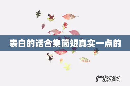 表白的话合集简短真实一点的