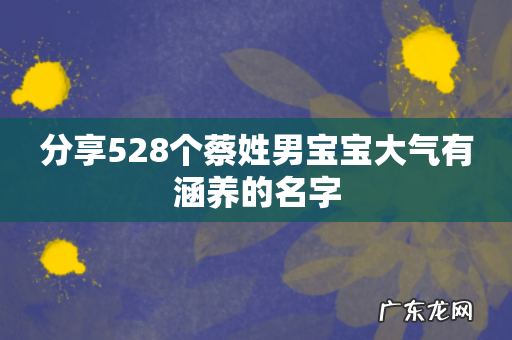 分享528个蔡姓男宝宝大气有涵养的名字