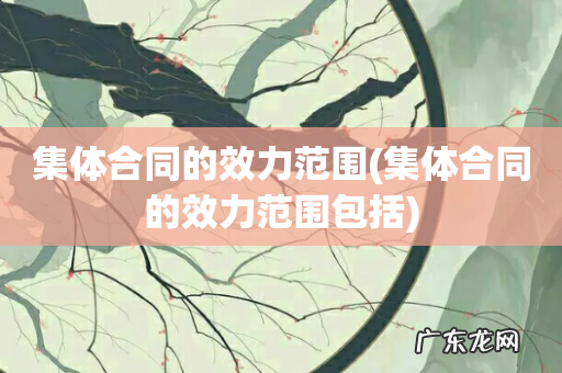 集体合同的效力范围包括 集体合同的效力范围