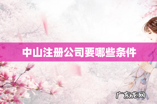 中山注册公司要哪些条件