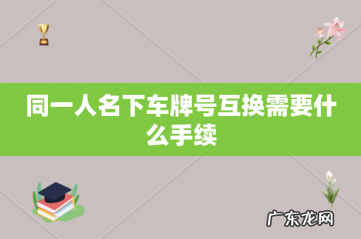 同一人名下车牌号互换需要什么手续