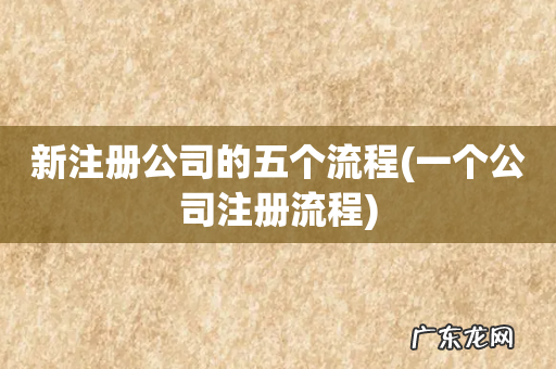 一个公司注册流程 新注册公司的五个流程