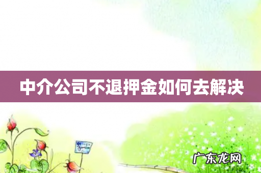 中介公司不退押金如何去解决