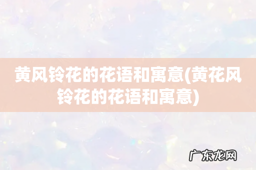 黄花风铃花的花语和寓意 黄风铃花的花语和寓意