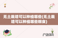 无土栽培可以种植哪些粮食 无土栽培可以种植哪些
