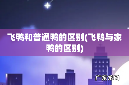 飞鸭与家鸭的区别 飞鸭和普通鸭的区别