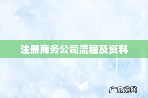 注册商务公司流程及资料