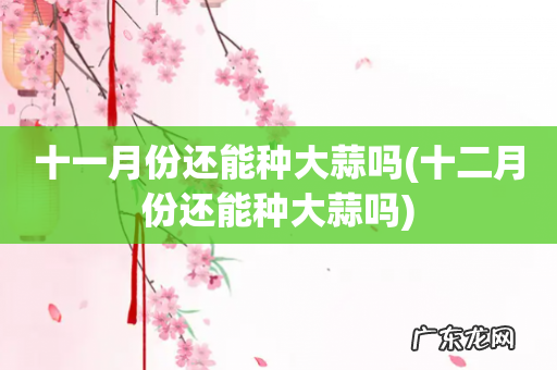 十二月份还能种大蒜吗 十一月份还能种大蒜吗