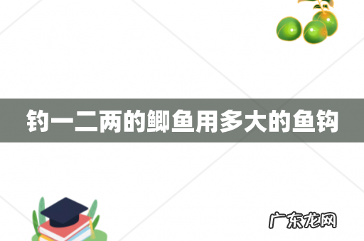 钓一二两的鲫鱼用多大的鱼钩