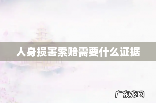人身损害索赔需要什么证据