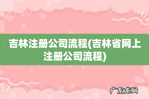 吉林省网上注册公司流程 吉林注册公司流程