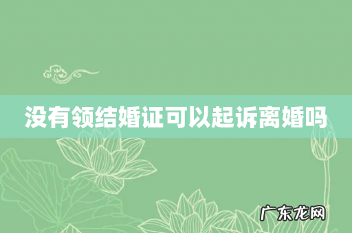 没有领结婚证可以起诉离婚吗