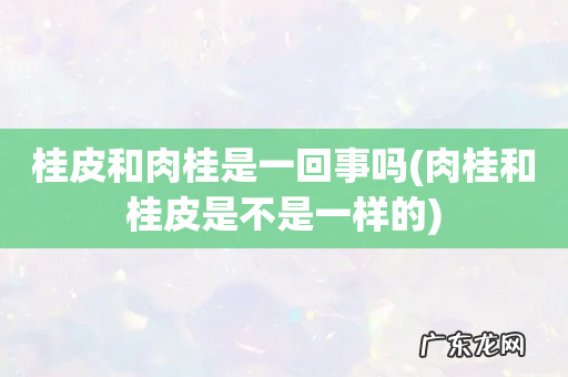 肉桂和桂皮是不是一样的 桂皮和肉桂是一回事吗