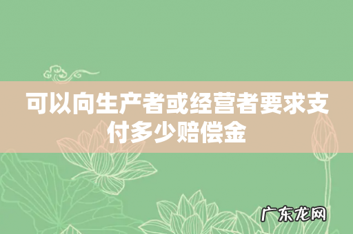可以向生产者或经营者要求支付多少赔偿金